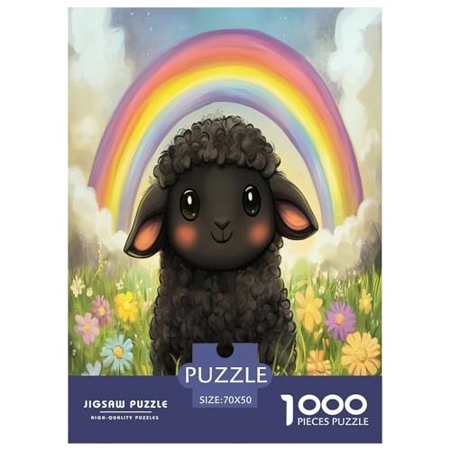 Cartoon Lamm Puzzle 1000 Teile Schwer Puzzle Spielzeug Lernspiel Impossible Herausforderungsspielzeug Für Erwachsene Und Kinder Ab 14 Jahren 70x50cm/1000pcs von XFKLYNVCJ