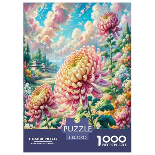 Chrysanthemen Puzzles 1000 Teile Schwer Puzzle Spielzeug Pädagogisches Spiel Impossible Herausforderungsspielzeug Für Erwachsene Kinder 70x50cm/1000pcs von XFKLYNVCJ