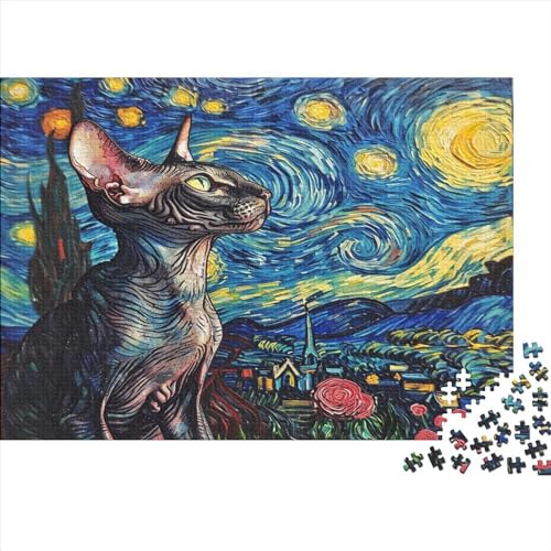 Cute Kat Puzzlespiel 1000 Teile Für Erwachsene, Einzigartige Kunstwerke Und Vorlage - Geburtstagsgeschenk - Spaßige Puzzles Mit Überraschung Von Puzzle in A Bag Puzzel 1000pcs (75x50cm) von XFKLYNVCJ