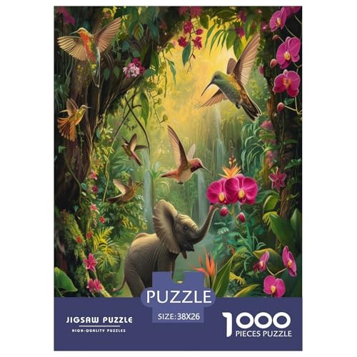 Cute Little Elefanten Puzzles 1000 Teile Schwer Puzzle Spielzeug Lernspiel Impossible Herausforderung Spielzeug Für Erwachsene Kinder 38x26cm/1000pcs von XFKLYNVCJ