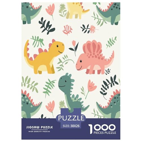 Dinosaurier Puzzle 1000 Teile Schwer Puzzle Spielzeug Lernspiel Impossible Herausforderungsspielzeug Für Erwachsene Kinder 38x26cm/1000pcs von XFKLYNVCJ
