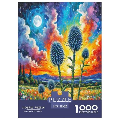 Echinops Sphaerocephalus Puzzle 1000-teilige Schwer Puzzle Spielzeug Lernspiel Impossible Herausforderung Spielzeug Für Erwachsene Kinder 38x26cm/1000pcs von XFKLYNVCJ