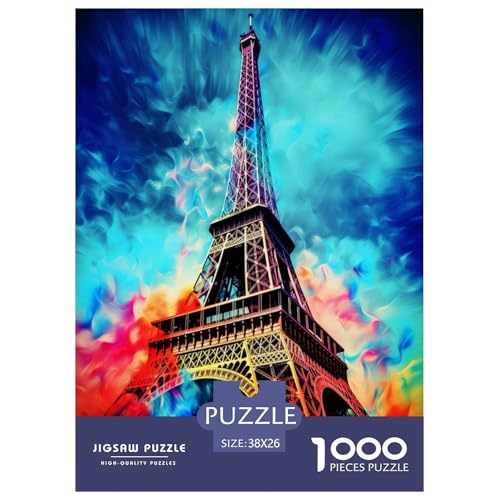 Eiffelturm Puzzle 1000-teilige Schwer Puzzle Spielzeug Pädagogisches Spiel Impossible Herausforderungsspielzeug Für Erwachsene Und Kinder Ab 12 Jahren 38x26cm/1000pcs von XFKLYNVCJ