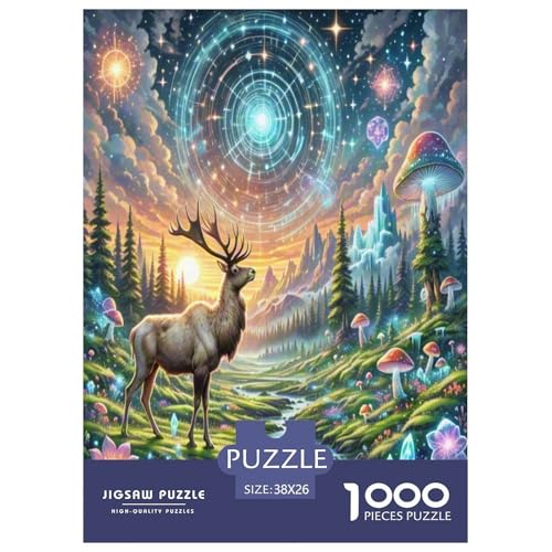 Elch Puzzles 1000 Teile Schwer Puzzle Spielzeug Lernspiel Impossible Herausforderungsspielzeug Für Erwachsene Und Kinder Ab 12 Jahren 38x26cm/1000pcs von XFKLYNVCJ