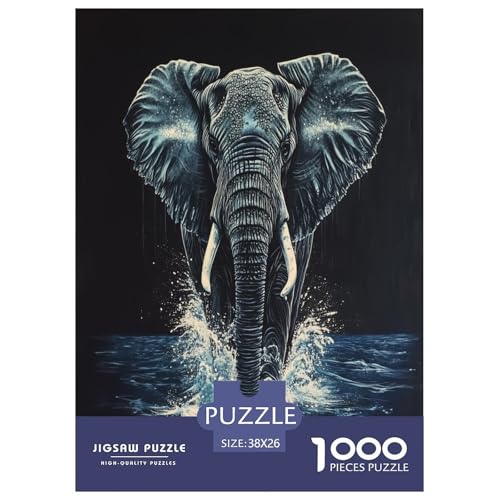 Elefanten Puzzle 1000-teilige Schwer Puzzle Spielzeug Pädagogisches Spiel Impossible Herausforderungsspielzeug Für Erwachsene Und Kinder in Bewährter 38x26cm/1000pcs von XFKLYNVCJ