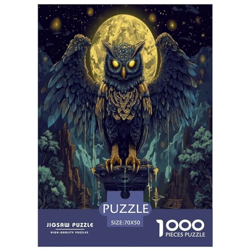 Eule Puzzle 1000-teilige Schwer Puzzle Spielzeug Lernspiel Impossible Herausforderung Spielzeug Für Erwachsene Und Kinder in Bewährter 70x50cm/1000pcs von XFKLYNVCJ