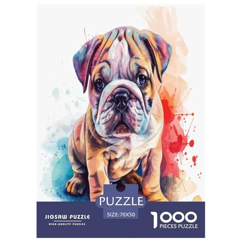 Französische Bulldogge Puzzles 1000 Teile Schwer Puzzle Spielzeug Lernspiel Impossible Herausforderungsspielzeug Für Erwachsene Und Kinder Ab 14 Jahren 70x50cm/1000pcs von XFKLYNVCJ
