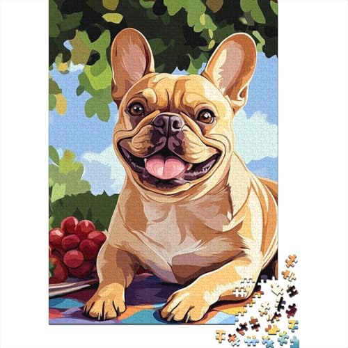 French BullHund Puzzle 1000-teilige Schwer Puzzle Spielzeug Lernspiel Impossible Herausforderung Spielzeug Für Erwachsene Und Kinder Ab 12 Jahren 1000pcs (75x50cm) von XFKLYNVCJ