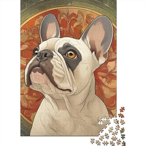 French BullHund Puzzles 1000 Teile Schwer Puzzle Spielzeug Pädagogisches Spiel Impossible Herausforderungsspielzeug Für Erwachsene Und Kinder Ab 14 Jahren 1000pcs (75x50cm) von XFKLYNVCJ