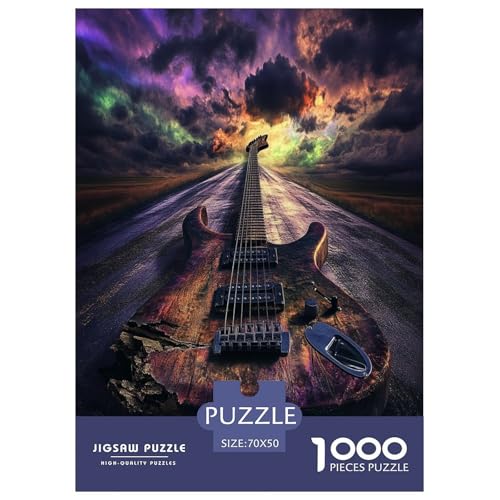 Gitarre Puzzle 1000 Teile Schwer Puzzle Spielzeug Pädagogisches Spiel Impossible Herausforderung Spielzeug Für Erwachsene Kinder 70x50cm/1000pcs von XFKLYNVCJ