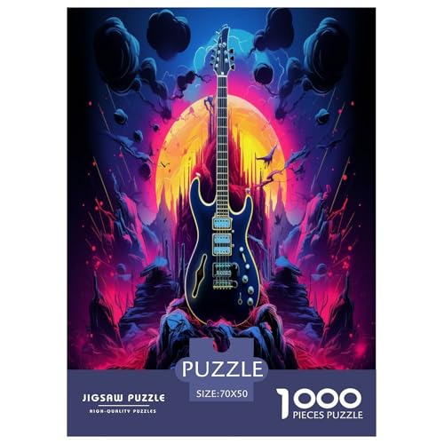 Gitarres Puzzles 1000 Teile Schwer Puzzle Spielzeug Pädagogisches Spiel Impossible Herausforderungsspielzeug Für Erwachsene Und Kinder Ab 14 Jahren 70x50cm/1000pcs von XFKLYNVCJ