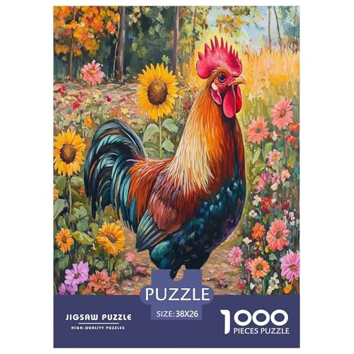 Hahn Puzzle 1000-teilige Schwer Puzzle Spielzeug Lernspiel Impossible Herausforderung Spielzeug Für Erwachsene Kinder 38x26cm/1000pcs von XFKLYNVCJ