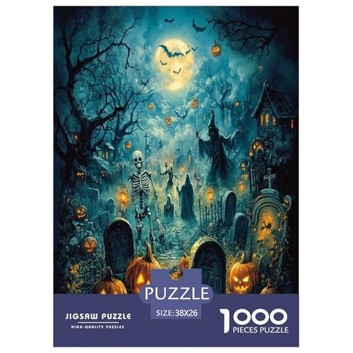 Halloween Dorf Puzzle 1000 Teile Schwer Puzzle Spielzeug Lernspiel Impossible Herausforderungsspielzeug Für Erwachsene Und Kinder Ab 12 Jahren 38x26cm/1000pcs von XFKLYNVCJ