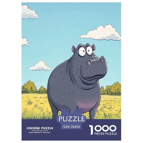 Hippo Puzzles 1000 Teile Schwer Puzzle Spielzeug Pädagogisches Spiel Impossible Herausforderungsspielzeug Für Erwachsene Kinder 70x50cm/1000pcs von XFKLYNVCJ