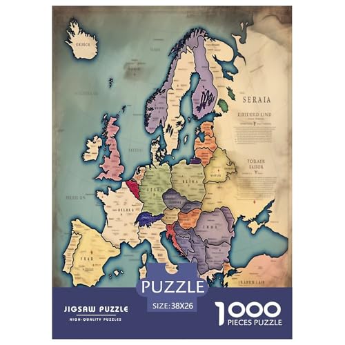 Karte von Europa Puzzle 1000-teilige Schwer Puzzle Spielzeug Lernspiel Impossible Herausforderungsspielzeug Für Erwachsene Und Kinder in Bewährter 38x26cm/1000pcs Karte von Europa Puzzle 1000-teilige Schwer Puzzle Spielzeug Lernspiel Impossible Herausforderungsspielzeug Für Erwachsene Und Kinder in Bewährter 38x26cm/1000pcs von XFKLYNVCJ