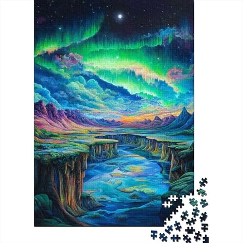 Nördliche Lichter Puzzle 1000 Teile Schwer Puzzle Spielzeug Lernspiel Impossible Herausforderungsspielzeug Für Erwachsene Und Kinder in Bewährter 1000pcs (75x50cm) von XFKLYNVCJ