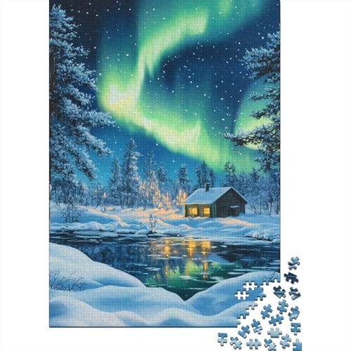 Nördliche Lichter Puzzle 1000 Teile Schwer Puzzle Spielzeug Pädagogisches Spiel Impossible Herausforderungsspielzeug Für Erwachsene Und Kinder in Bewährter 1000pcs (75x50cm) von XFKLYNVCJ