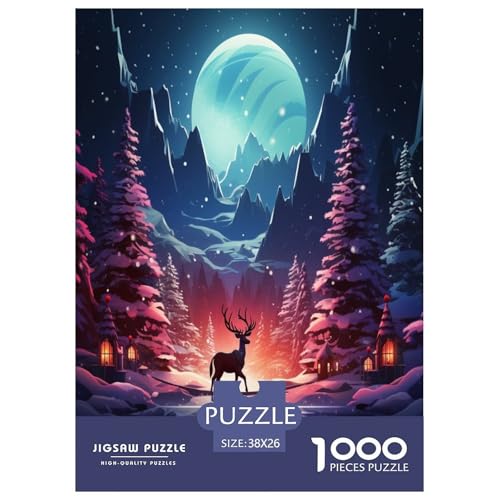Rentier und Baum Winter Thema Puzzles 1000 Teile Schwer Puzzle Spielzeug Lernspiel Impossible Herausforderungsspielzeug Für Erwachsene Und Kinder Ab 14 Jahren 38x26cm/1000pcs Rentier und Baum Winter Thema Puzzles 1000 Teile Schwer Puzzle Spielzeug Lernspiel Impossible Herausforderungsspielzeug Für Erwachsene Und Kinder Ab 14 Jahren 38x26cm/1000pcs von XFKLYNVCJ