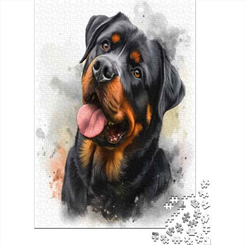 Rottweiler Puzzle 1000 Teile,Puzzle Für Erwachsene, Impossible Puzzle, GesKükenlichkeitsspiel Für Die Ganze Familie,Puzzle Farbenfrohes,Puzzle-Geschenk,RaumdekoRatteion Puzzel 1000pcs (75x50cm) von XFKLYNVCJ
