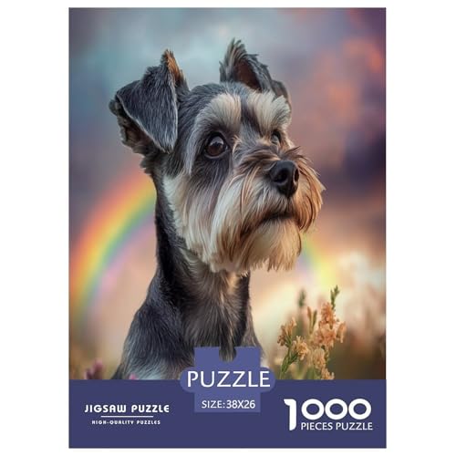 Schnauzer Puzzle 1000 Teile Schwer Puzzle Spielzeug Pädagogisches Spiel Impossible Herausforderungsspielzeug Für Erwachsene Und Kinder in Bewährter 38x26cm/1000pcs von XFKLYNVCJ