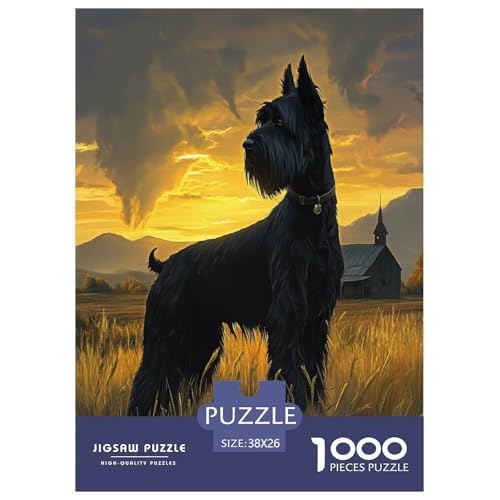 Schnauzer Puzzles 1000 Teile Schwer Puzzle Spielzeug Pädagogisches Spiel Impossible Herausforderung Spielzeug Für Erwachsene Und Kinder in Bewährter 38x26cm/1000pcs von XFKLYNVCJ