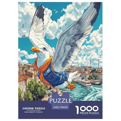 Seemöwe Puzzle 1000-teilige Schwer Puzzle Spielzeug Pädagogisches Spiel Impossible Herausforderungsspielzeug Für Erwachsene Und Kinder in Bewährter 70x50cm/1000pcs von XFKLYNVCJ