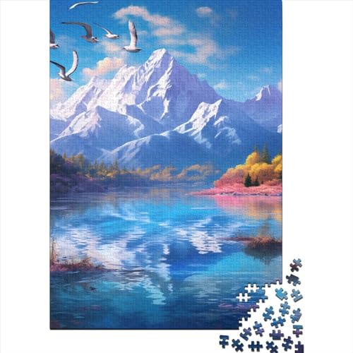 Seen and Snowy Mountains Puzzle 1000 Teile Schwer Puzzle Spielzeug Pädagogisches Spiel Impossible Herausforderungsspielzeug Für Erwachsene Und Kinder Ab 14 Jahren 1000pcs (75x50cm) von XFKLYNVCJ