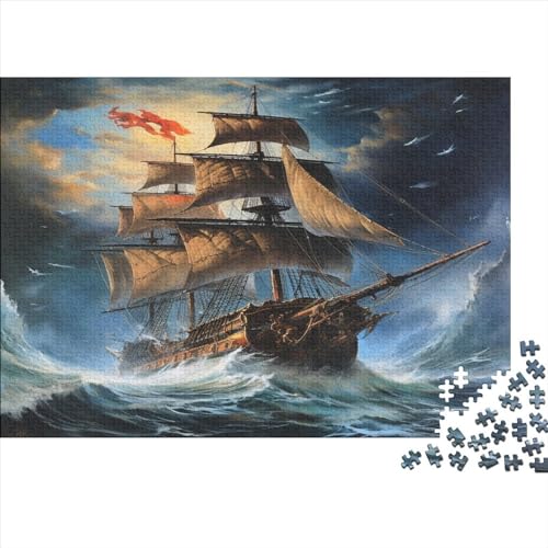 Segelboot 1000 Stück Puzzles Für Erwachsene Teenager Stress Abbauen Familien-Puzzlespiel 1000-teiliges Puzzle Kinder Lernspiel Spielzeug Geschenk Puzzel 1000pcs (75x50cm) von XFKLYNVCJ
