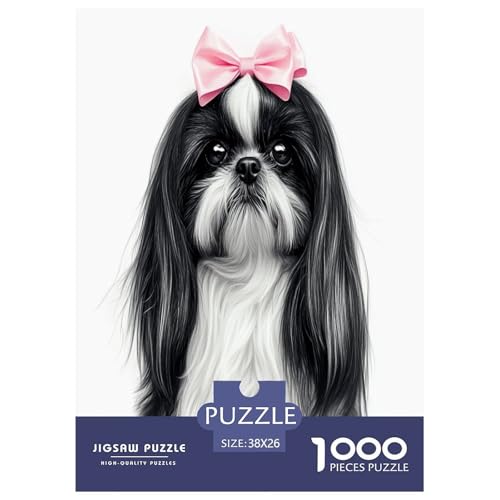 Shih Tzu Puzzle 1000 Teile Schwer Puzzle Spielzeug Lernspiel Impossible Herausforderungsspielzeug Für Erwachsene Kinder 38x26cm/1000pcs von XFKLYNVCJ