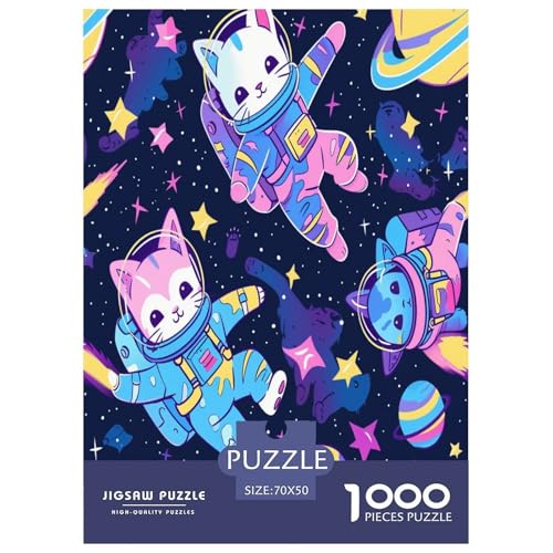 Süße glückliche Kätzchen Puzzle 1000-teilige Schwer Puzzle Spielzeug Lernspiel Impossible Herausforderungsspielzeug Für Erwachsene Und Kinder Ab 12 Jahren 70x50cm/1000pcs von XFKLYNVCJ