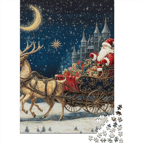 Weihnachtsmann Puzzles 1000 Teile Schwer Puzzle Spielzeug Pädagogisches Spiel Impossible Herausforderungsspielzeug Für Erwachsene Und Kinder in Bewährter 1000pcs (75x50cm) von XFKLYNVCJ