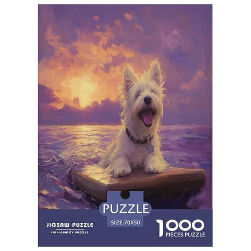 West Highland Weißer Terrier Puzzle 1000-teilige Schwer Puzzle Spielzeug Pädagogisches Spiel Impossible Herausforderungsspielzeug Für Erwachsene Und Kinder in Bewährter 70x50cm/1000pcs von XFKLYNVCJ