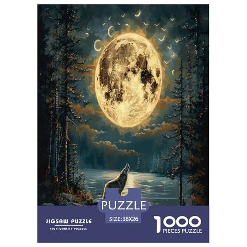 Wölfe in The Moonlight Puzzle 1000 Teile Schwer Puzzle Spielzeug Pädagogisches Spiel Impossible Herausforderung Spielzeug Für Erwachsene Und Kinder Ab 14 Jahren 38x26cm/1000pcs Wölfe in The Moonlight Puzzle 1000 Teile Schwer Puzzle Spielzeug Pädagogisches Spiel Impossible Herausforderung Spielzeug Für Erwachsene Und Kinder Ab 14 Jahren 38x26cm/1000pcs von XFKLYNVCJ