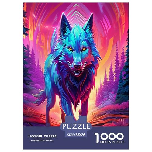 Wolf Puzzle 1000-teilige Schwer Puzzle Spielzeug Pädagogisches Spiel Impossible Herausforderung Spielzeug Für Erwachsene Und Kinder in Bewährter 38x26cm/1000pcs von XFKLYNVCJ