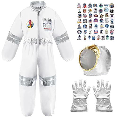 XFOZDM Astronaut Kostüm Kinder Jumpsuit Onesie mit Astronauten Helm Handschuh und Aufkleber für Mädchen und Jungen Space Kostüm Astronaut Rollenspiel Halloween Karneval Faschingskostüme XL XFOZDM Astronaut Kostüm Kinder Jumpsuit Onesie mit Astronauten Helm Handschuh und Aufkleber für Mädchen und Jungen Space Kostüm Astronaut Rollenspiel Halloween Karneval Faschingskostüme XL von XFOZDM