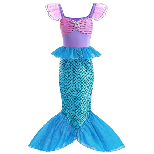 XFOZDM Meerjungfrau Kostüm Mädchen Kinder Arielle Kostüm Kinder Kleid Verkleidung Meerjungfrau Kleid für Faschingskostüme Halloween Weihnachten Geburtstag Party Cosplay Violett 110 XFOZDM Meerjungfrau Kostüm Mädchen Kinder Arielle Kostüm Kinder Kleid Verkleidung Meerjungfrau Kleid für Faschingskostüme Halloween Weihnachten Geburtstag Party Cosplay Violett 110 von XFOZDM