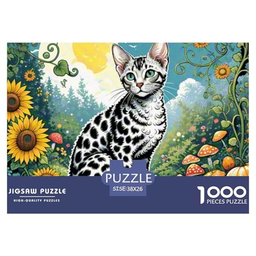 Bengal Katze 1000 Teile Puzzle Kinder Geschenk Erwachsene Kinder Animal Herausforderung Game Impossible 38x26cm/1000pcs Bengal Katze 1000 Teile Puzzle Kinder Geschenk Erwachsene Kinder Animal Herausforderung Game Impossible 38x26cm/1000pcs von XGASVBKWA