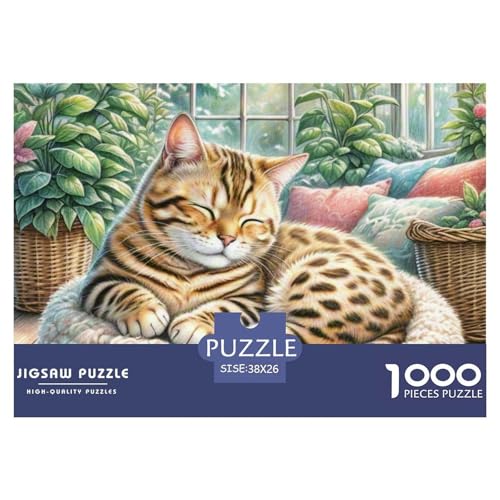 Bengal Katze 1000 Teile Puzzle Premium Quality Erwachsene Kinder Animal Home Dekoration Impossible Game 38x26cm/1000pcs Bengal Katze 1000 Teile Puzzle Premium Quality Erwachsene Kinder Animal Home Dekoration Impossible Game 38x26cm/1000pcs von XGASVBKWA