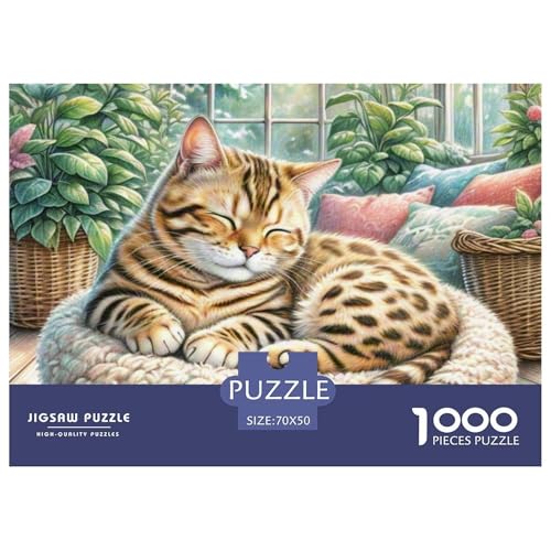 Bengal Katze 1000 Teile Puzzle Premium Quality Erwachsene Kinder Animal Premium Quality Klassische Lernspiel 70x50cm/1000pcs von XGASVBKWA
