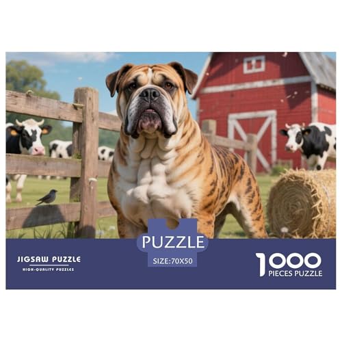 Bulldogs 1000 Teile Erwachsene Puzzle Premium Quality Herausforderung Spielzeug Animal Home Dekoration Klassische Lernspiel 70x50cm/1000pcs Bulldogs 1000 Teile Erwachsene Puzzle Premium Quality Herausforderung Spielzeug Animal Home Dekoration Klassische Lernspiel 70x50cm/1000pcs von XGASVBKWA