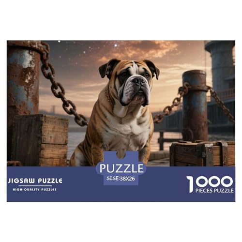 Bulldogs 1000 Teile Puzzle Premium Quality Erwachsene Kinder Animal Home Dekoration Impossible Game 38x26cm/1000pcs von XGASVBKWA