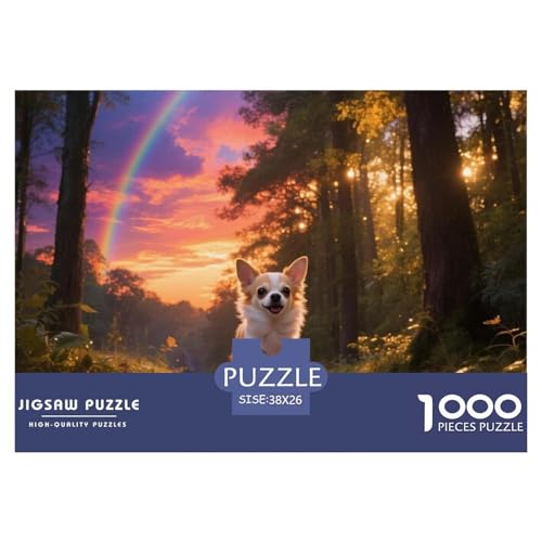 Chihuahua 1000 Teile Puzzle Premium Quality Erwachsene Kinder Animal Home Dekoration Impossible Game 38x26cm/1000pcs von XGASVBKWA