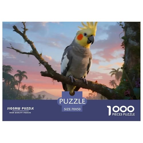 Cockatiel 1000 Teile Puzzle Premium Quality Herausforderung Spielzeug Animal Herausforderung Game Klassische Lernspiel 70x50cm/1000pcs von XGASVBKWA