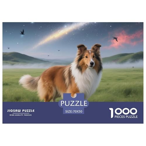 Collie 1000 Teile Erwachsene Puzzle Premium Quality Herausforderung Spielzeug Animal Herausforderung Game Impossible Game 70x50cm/1000pcs Collie 1000 Teile Erwachsene Puzzle Premium Quality Herausforderung Spielzeug Animal Herausforderung Game Impossible Game 70x50cm/1000pcs von XGASVBKWA