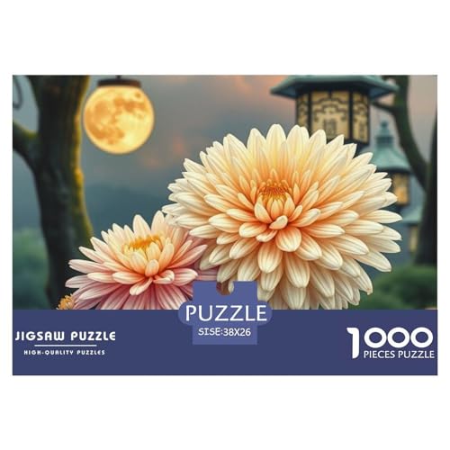 Dahlia 1000 Teile Puzzle Premium Quality Erwachsene Kinder Plant Herausforderung Game Klassische Lernspiel 38x26cm/1000pcs von XGASVBKWA