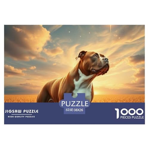 Der Staffordshire Terrier 1000 Teile Puzzle Premium Quality Erwachsene Kinder Animal Home Dekoration Impossible 38x26cm/1000pcs Der Staffordshire Terrier 1000 Teile Puzzle Premium Quality Erwachsene Kinder Animal Home Dekoration Impossible 38x26cm/1000pcs von XGASVBKWA