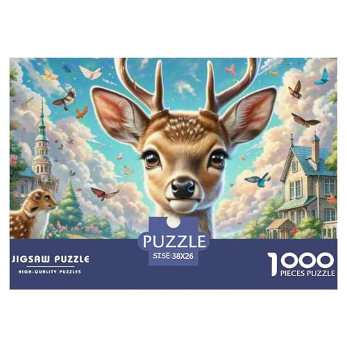 Der kleine Hirsch 1000 Teile Puzzle Premium Quality Erwachsene Kinder Animal Home Dekoration Klassische Lernspiel 38x26cm/1000pcs von XGASVBKWA