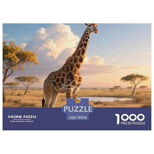 Giraffe 1000 Teile Puzzle Premium Quality Erwachsene Kinder Animal Home Dekoration Impossible Game 70x50cm/1000pcs von XGASVBKWA