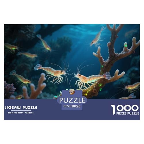 Glasgarnelen 1000 Teile Puzzle Premium Quality Erwachsene Kinder Animal Home Dekoration Impossible Game 38x26cm/1000pcs von XGASVBKWA