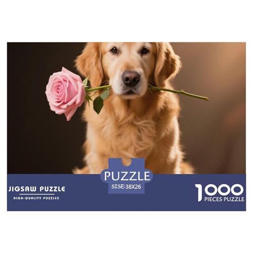 Goldener Retriever Puzzle 1000 Teile Premium Quality Lernspiel Animal Premium Quality Impossible Game 38x26cm/1000pcs von XGASVBKWA